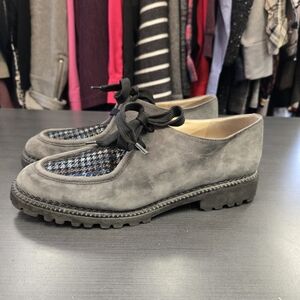 Brunate Elegant Gray Women's Loafers with Black Details